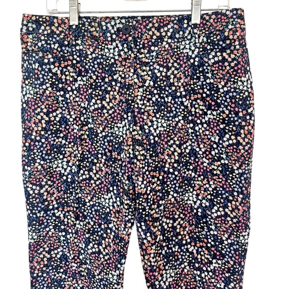 Talbots Womens Cropped Floral Print Flat Front Pants Size 14P - Picture 4 of 8